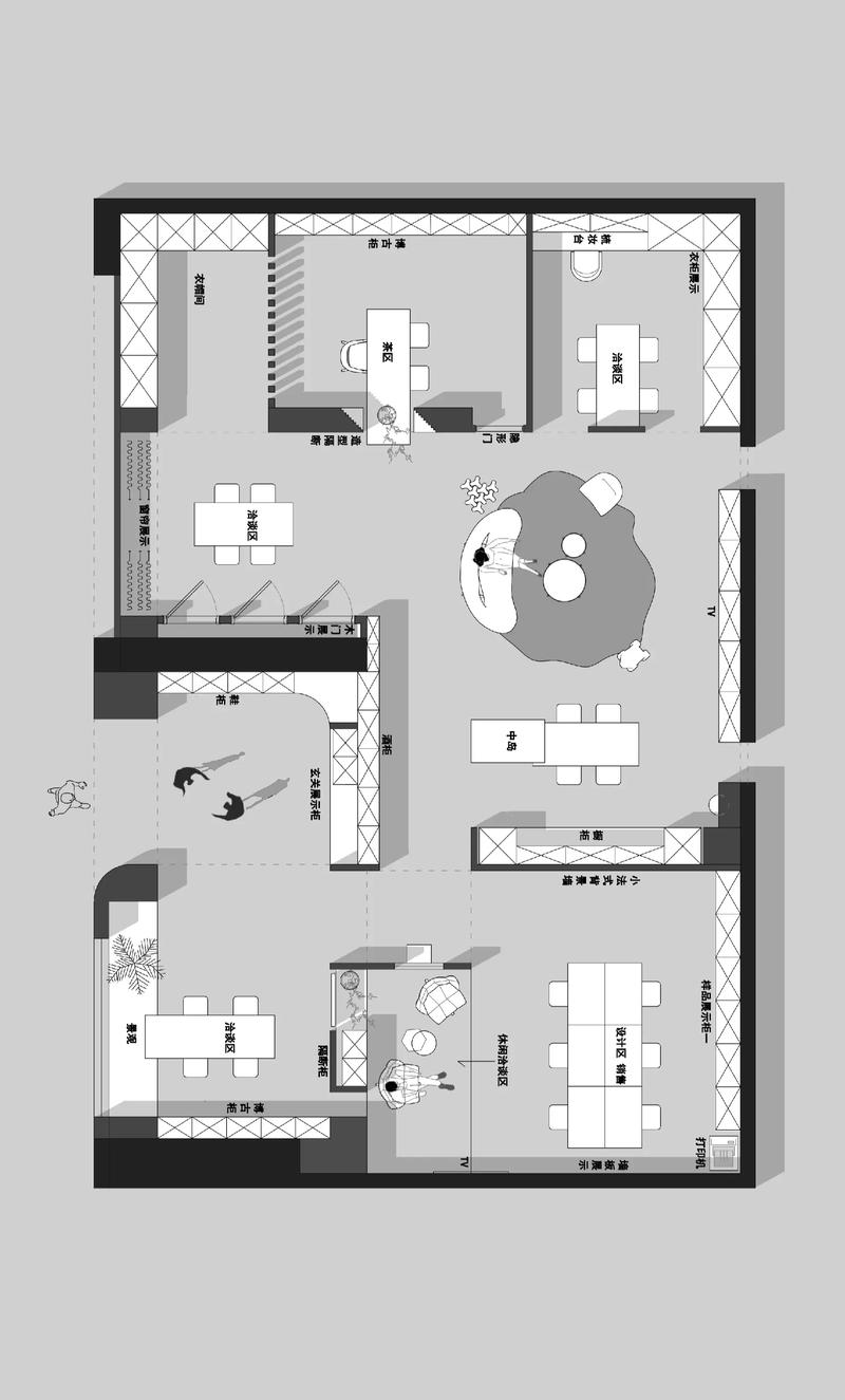 170㎡全屋定制展厅平面设计分享#展厅设计 #全屋定制 #全